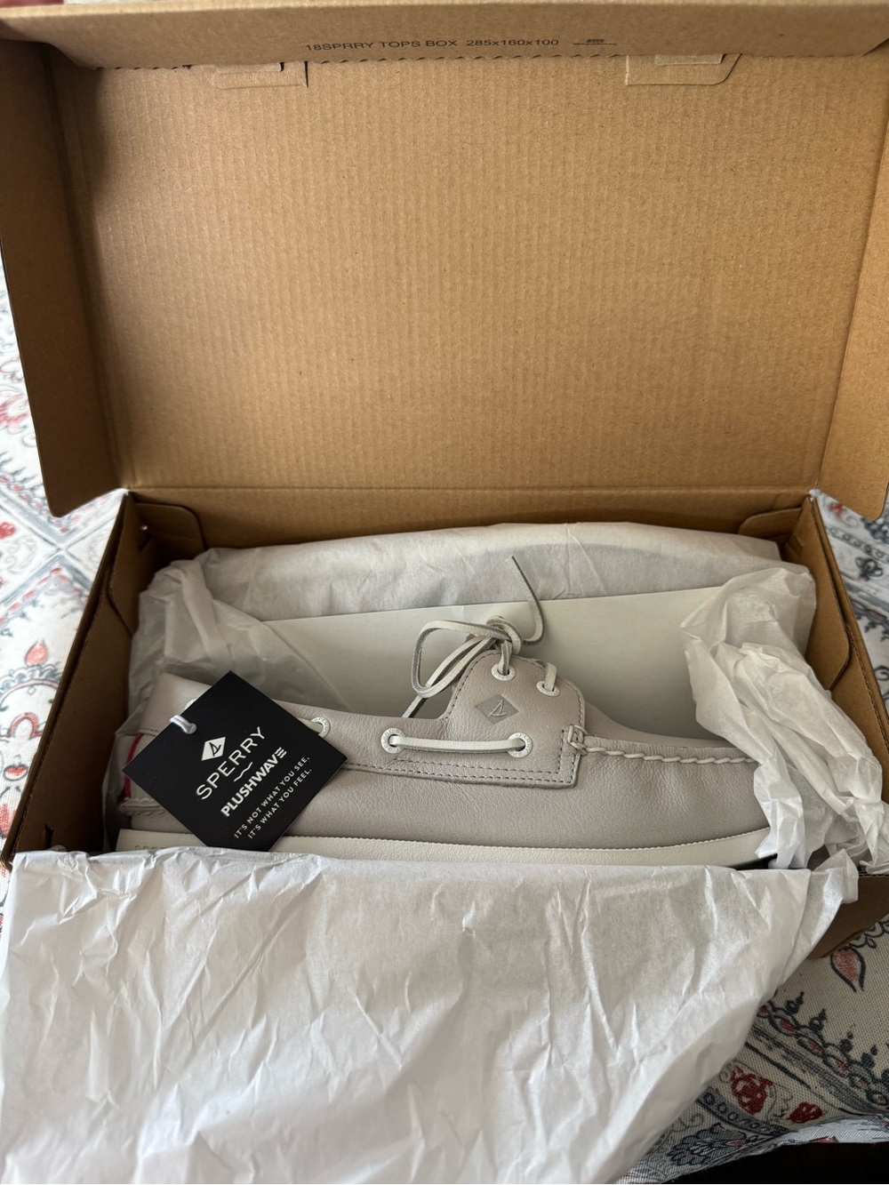 Sperry Women’s Plushwave Moccasin Boat Shoe - Light Taupe Leather